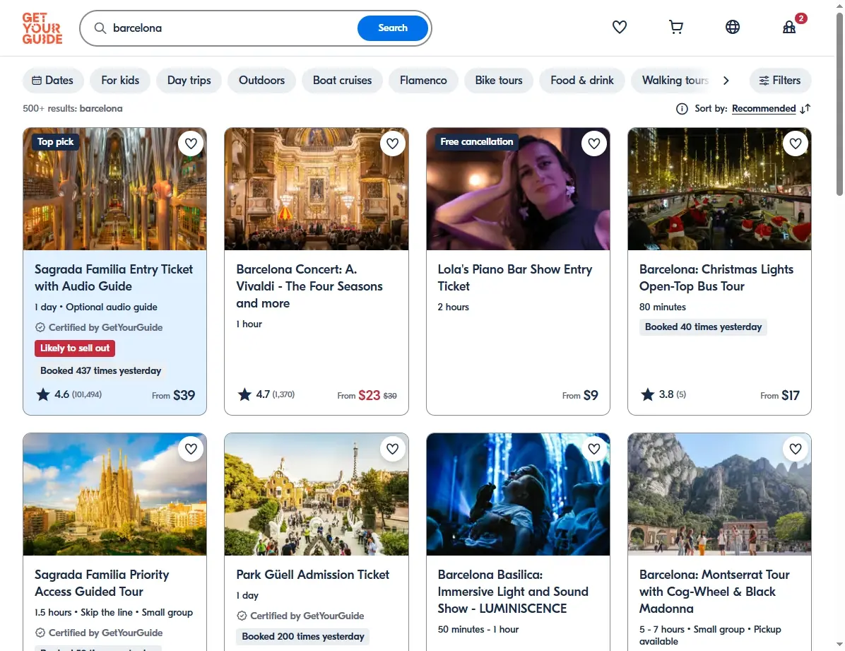Actividades y tours en Barcelona