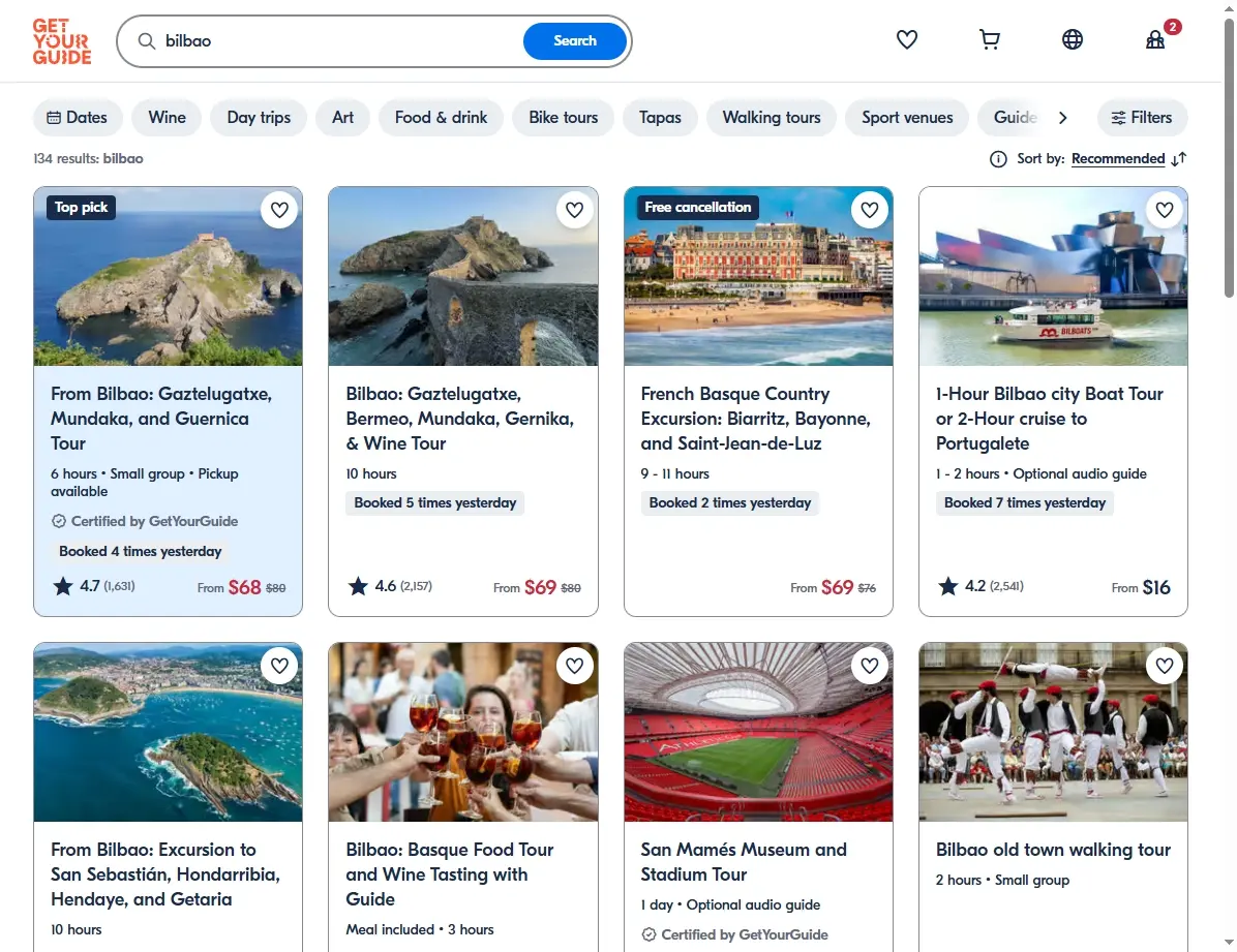 Actividades y tours en Bilbao