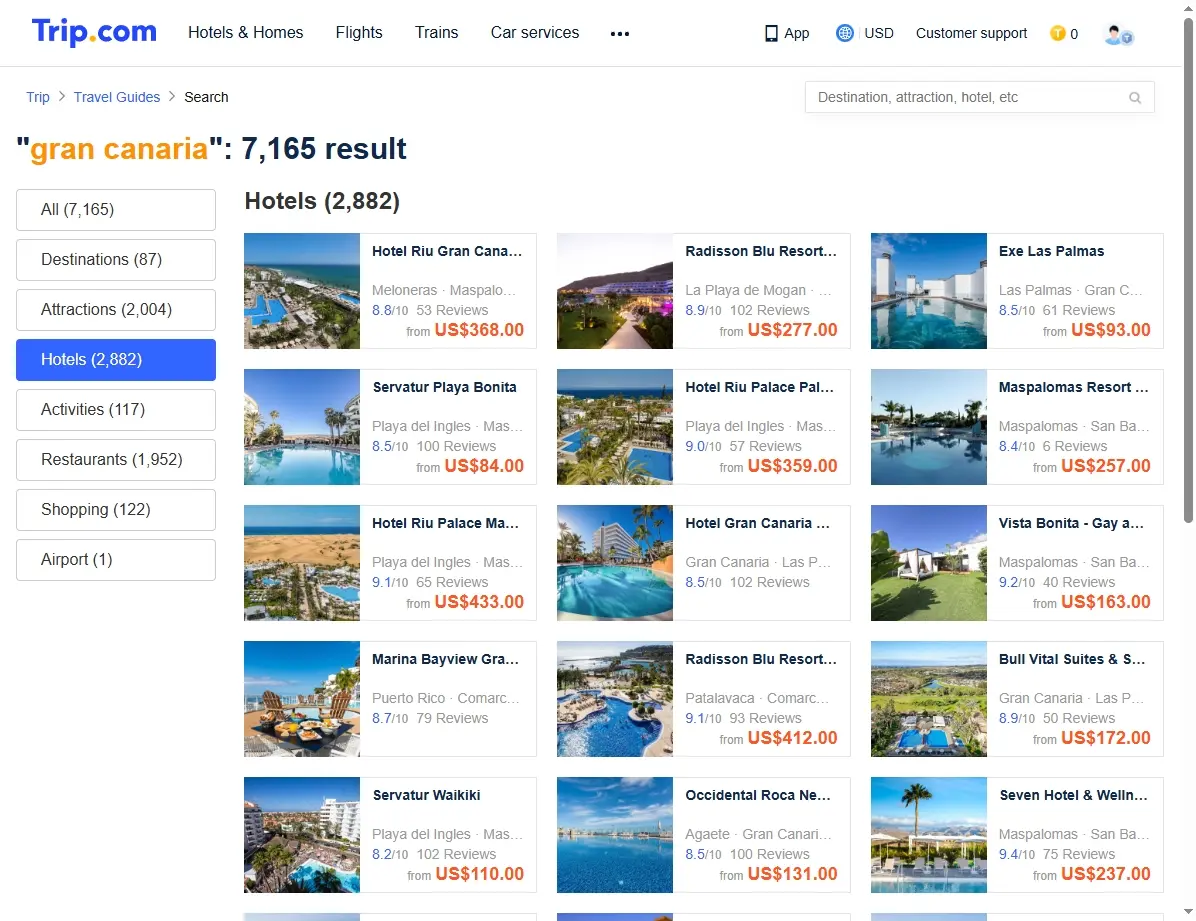 Ofertas de hoteles en Gran Canaria