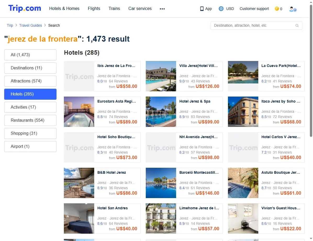 Ofertas de hoteles en Jerez de la Frontera