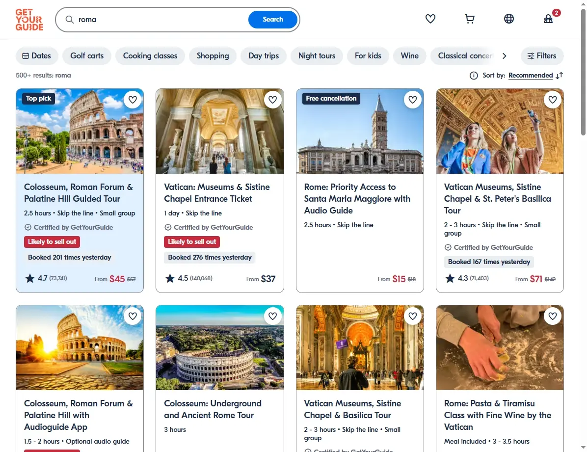 Tours y Actividades en Roma