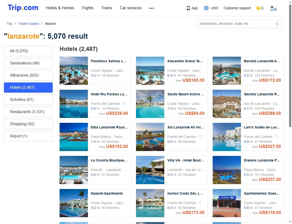 Ofertas de hoteles en Lanzarote tras reservar el vuelo