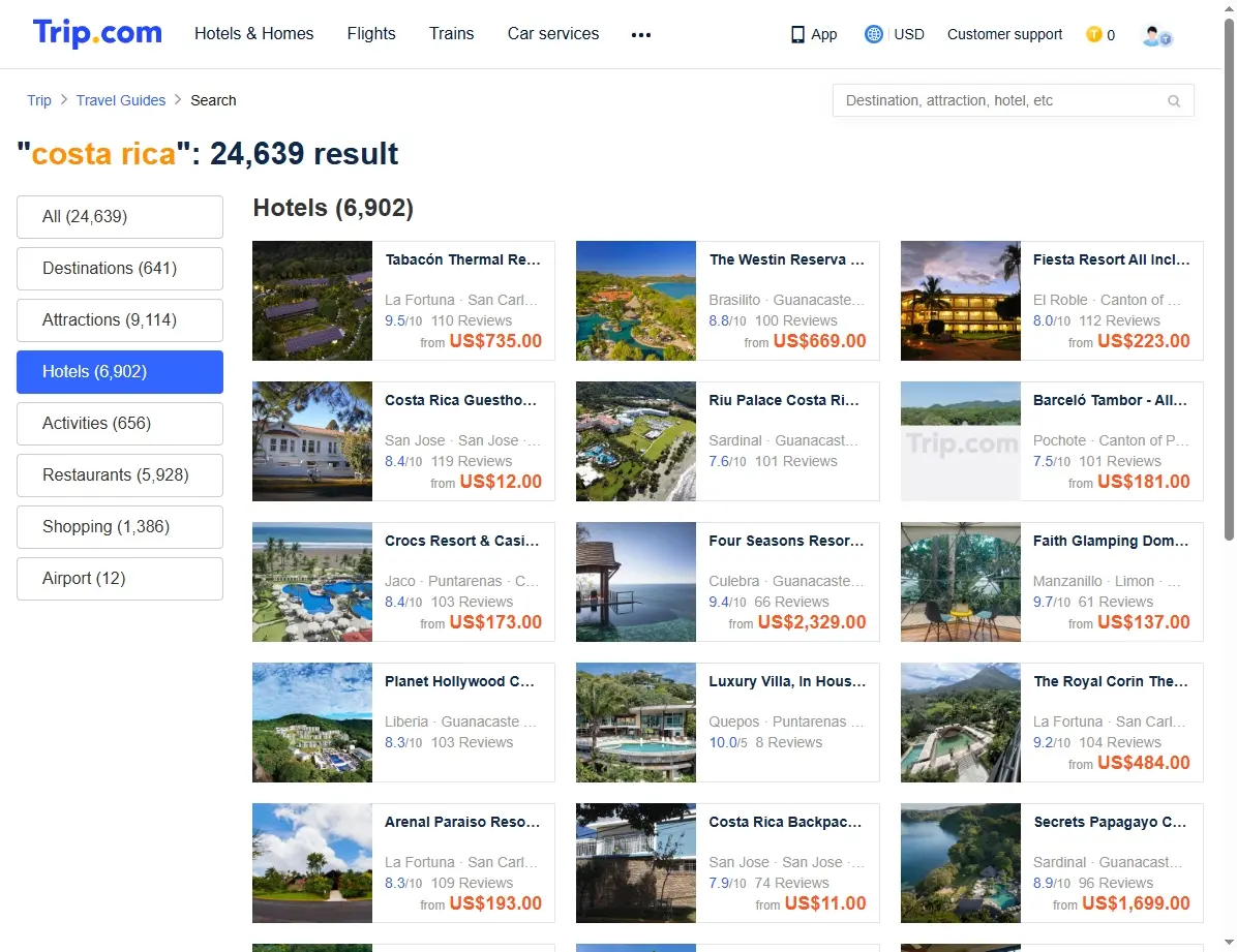 Ofertas de hoteles en Costa Rica