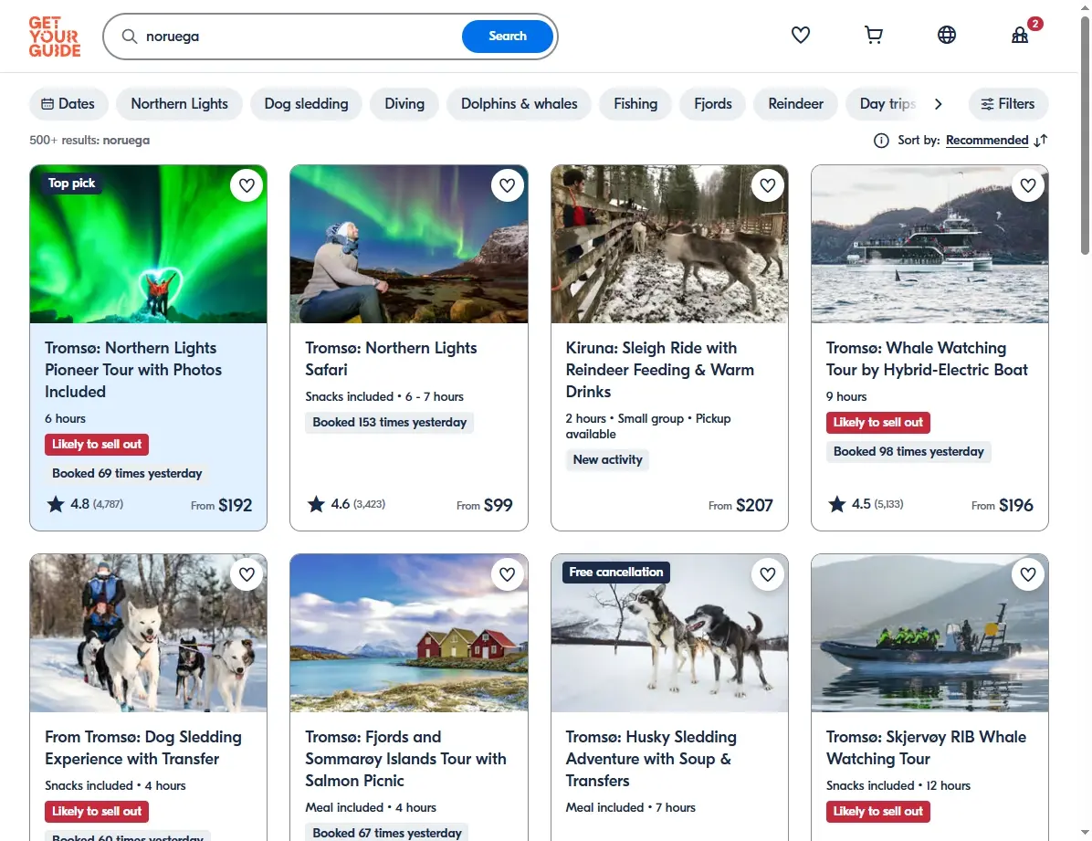 Tours y Actividades en Noruega