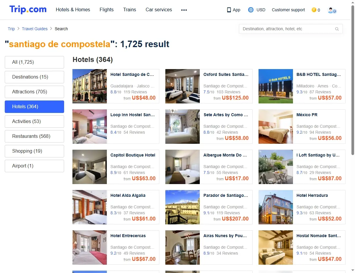 Ofertas de hoteles en Santiago de Compostela