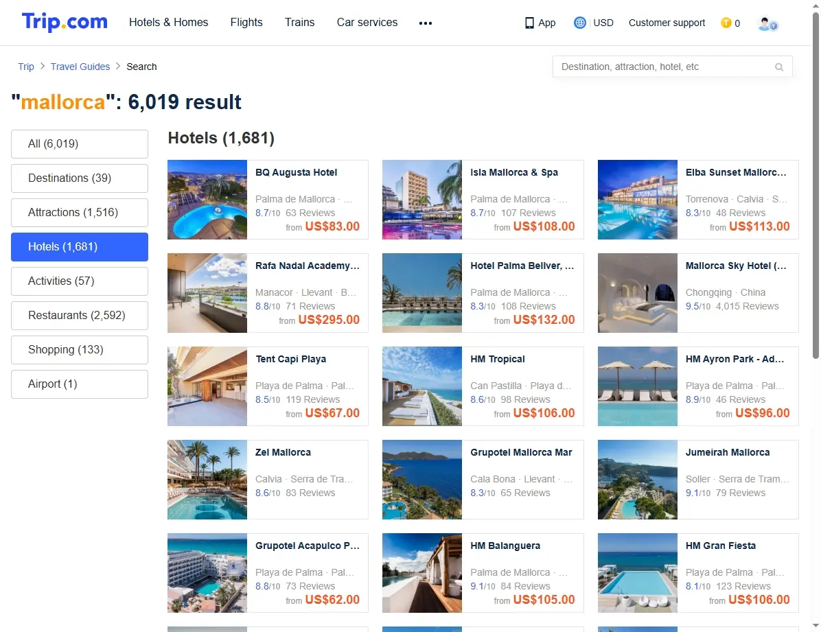 Ofertas de Hoteles en Destinos de Vuelos Baratos desde Mallorca
