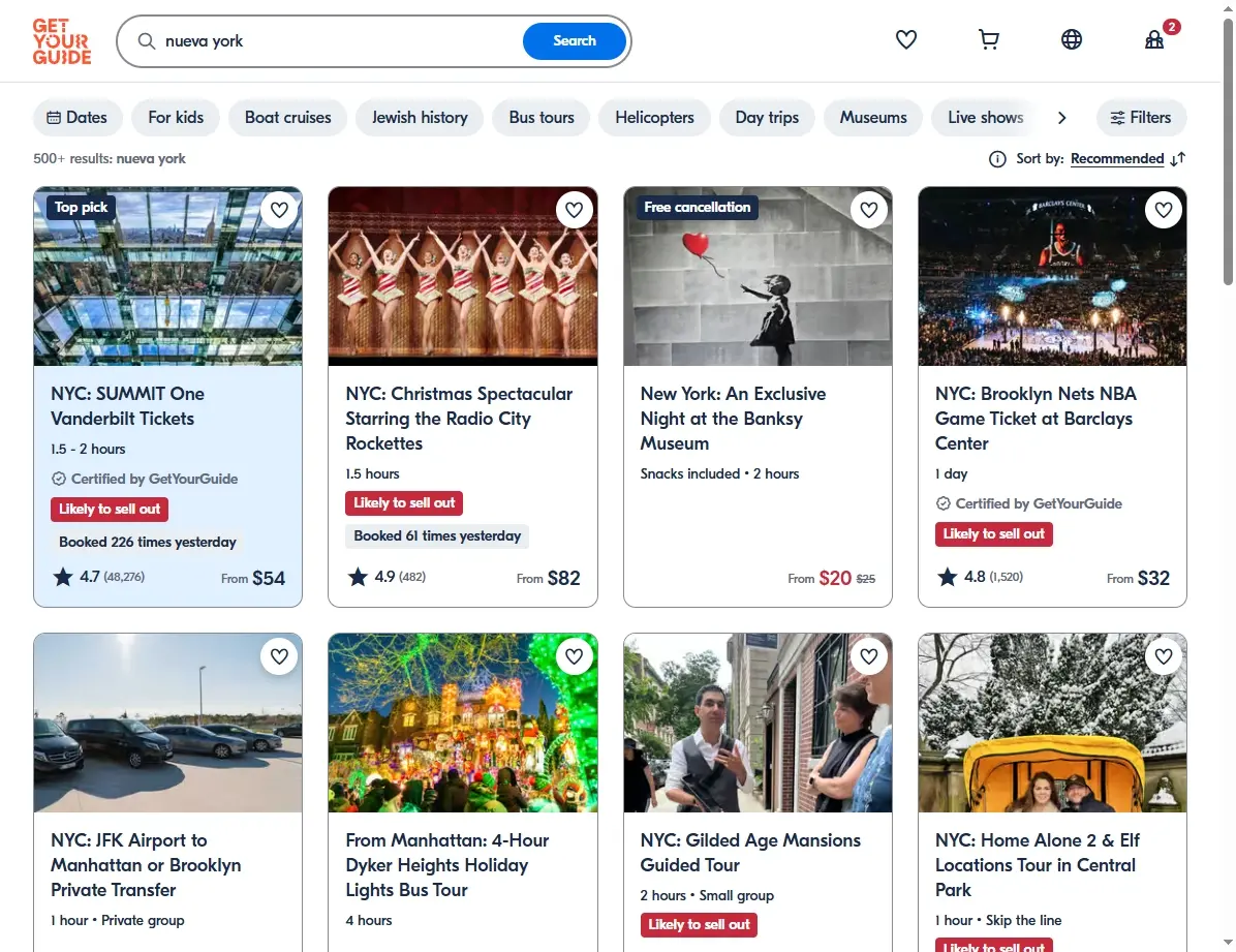 Tours y actividades exclusivas en la ciudad de Nueva York