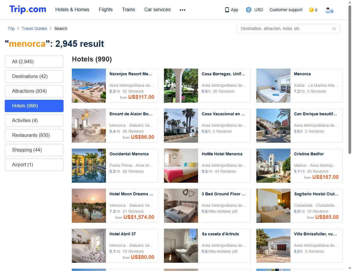 Ofertas de Hoteles en Menorca