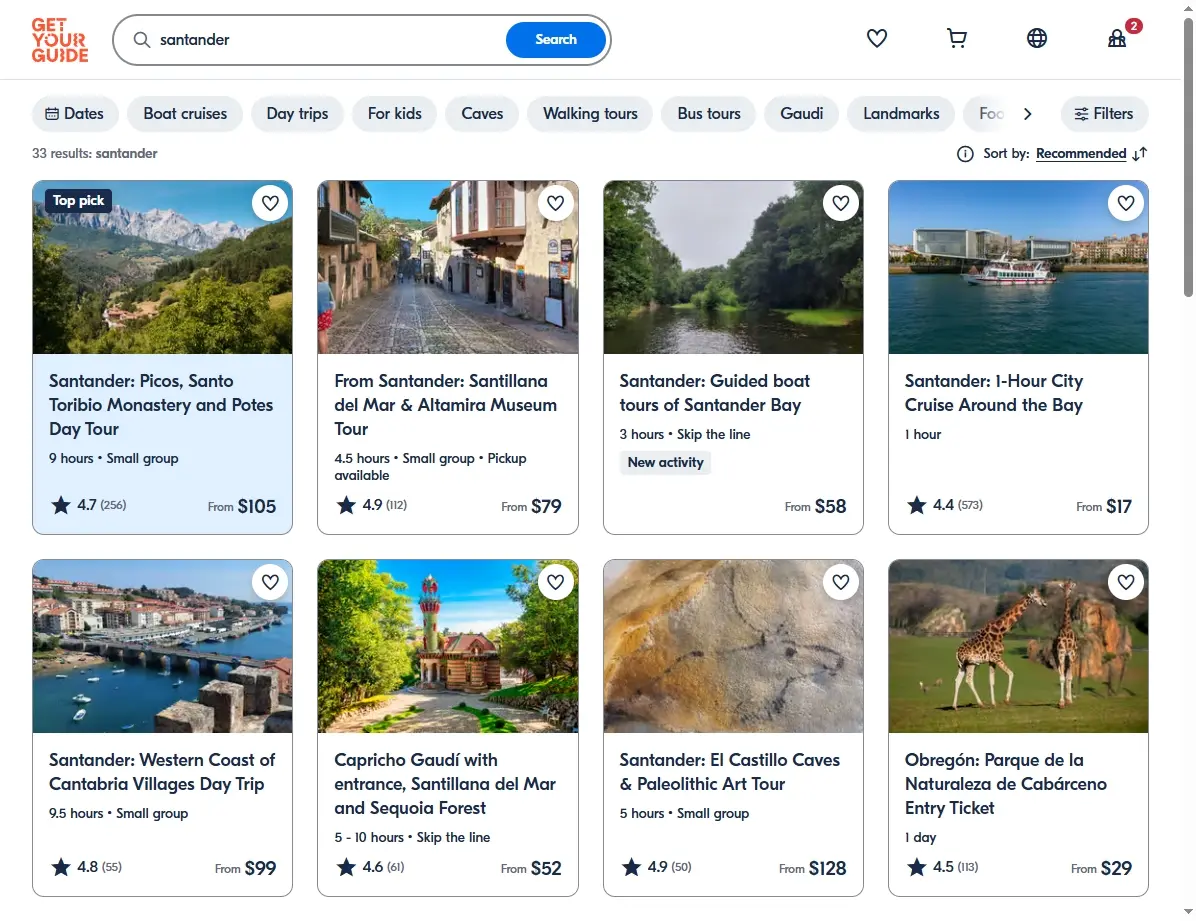 Actividades y Tours disponibles en Getyourguide