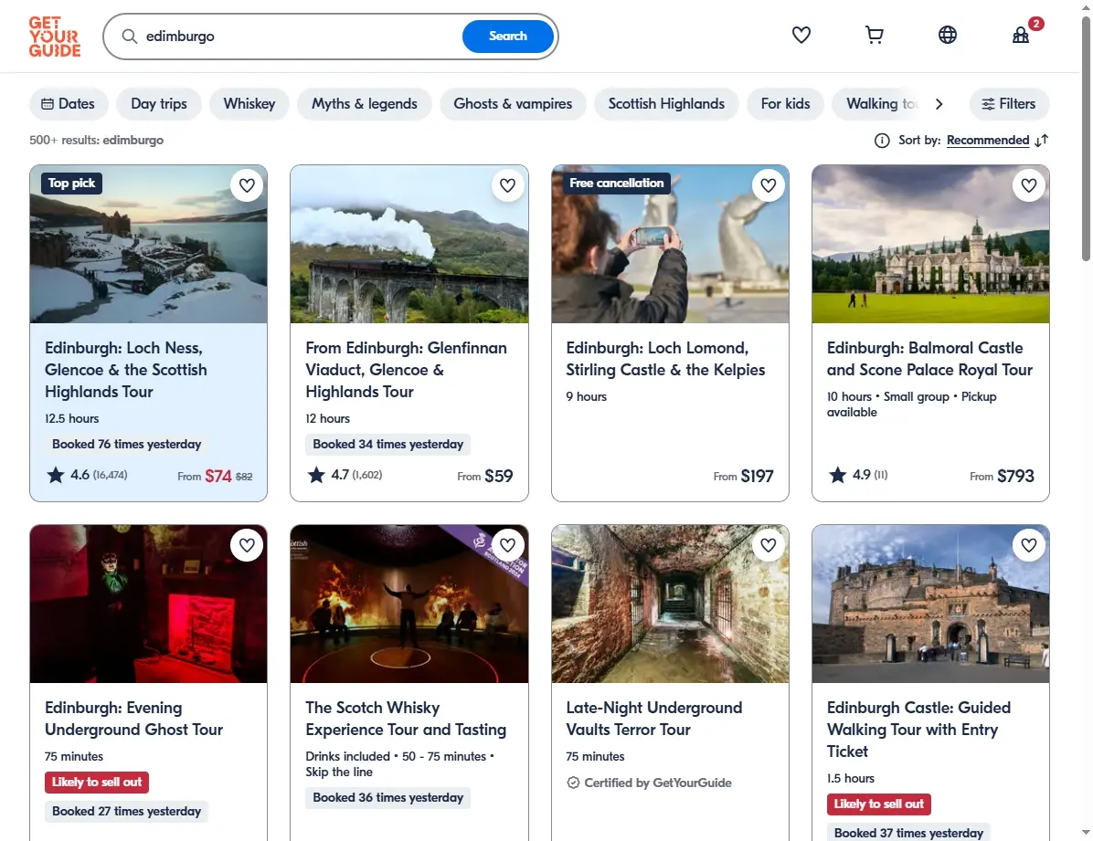 Actividades y tours en Edimburgo