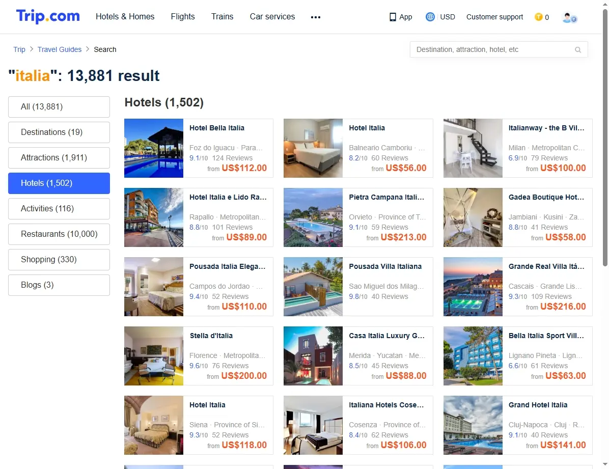 Ofertas de Hoteles en Italia