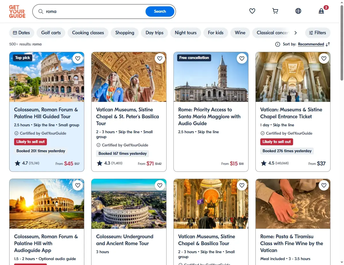 Tours y Actividades en Roma