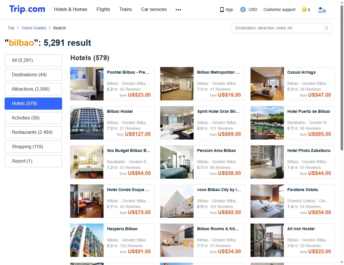 Ofertas de hoteles en Bilbao centro
