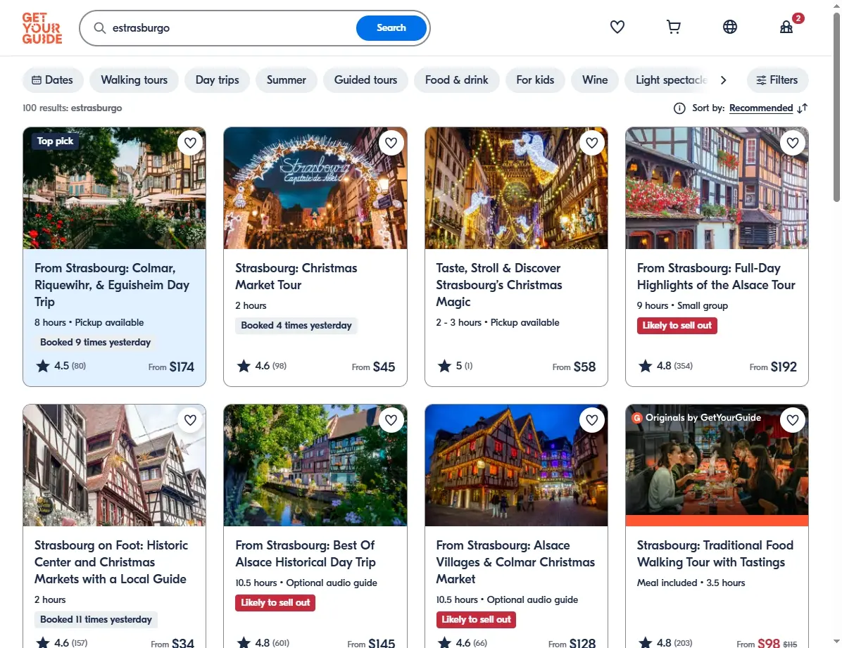 Descubre actividades disponibles en GetYourGuide