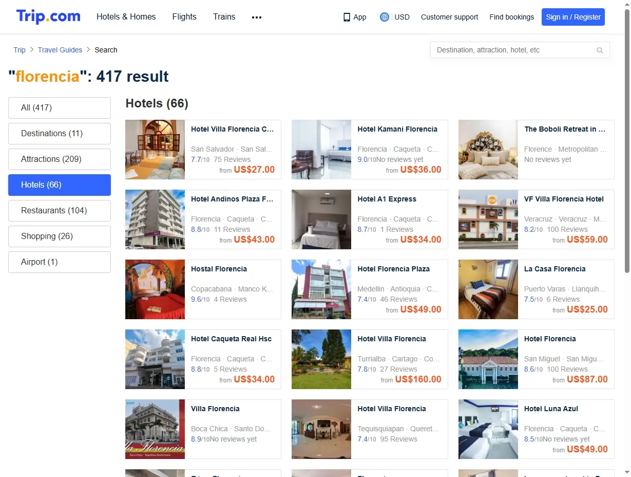 Ofertas de hoteles en Florencia, Italia.
