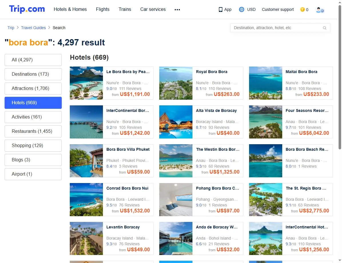 Ofertas de hoteles y bungalows overwater en Bora Bora