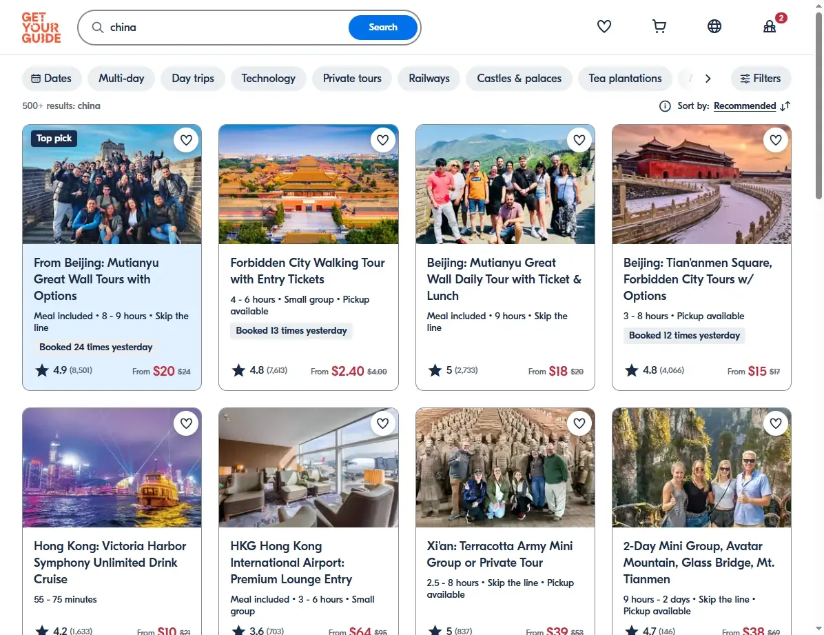 Descubrir Actividades y Tours en China