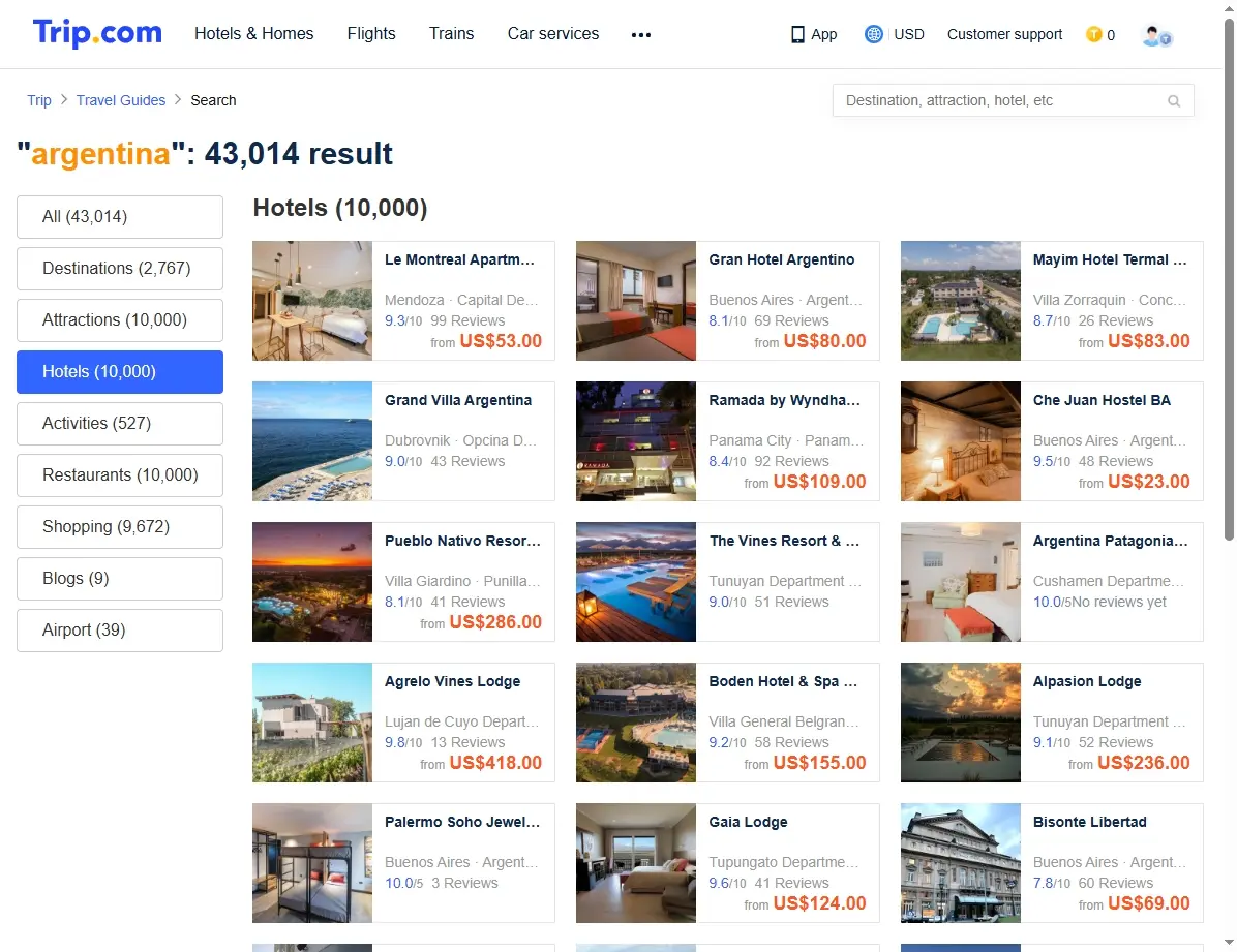 Ofertas de Hoteles en Argentina