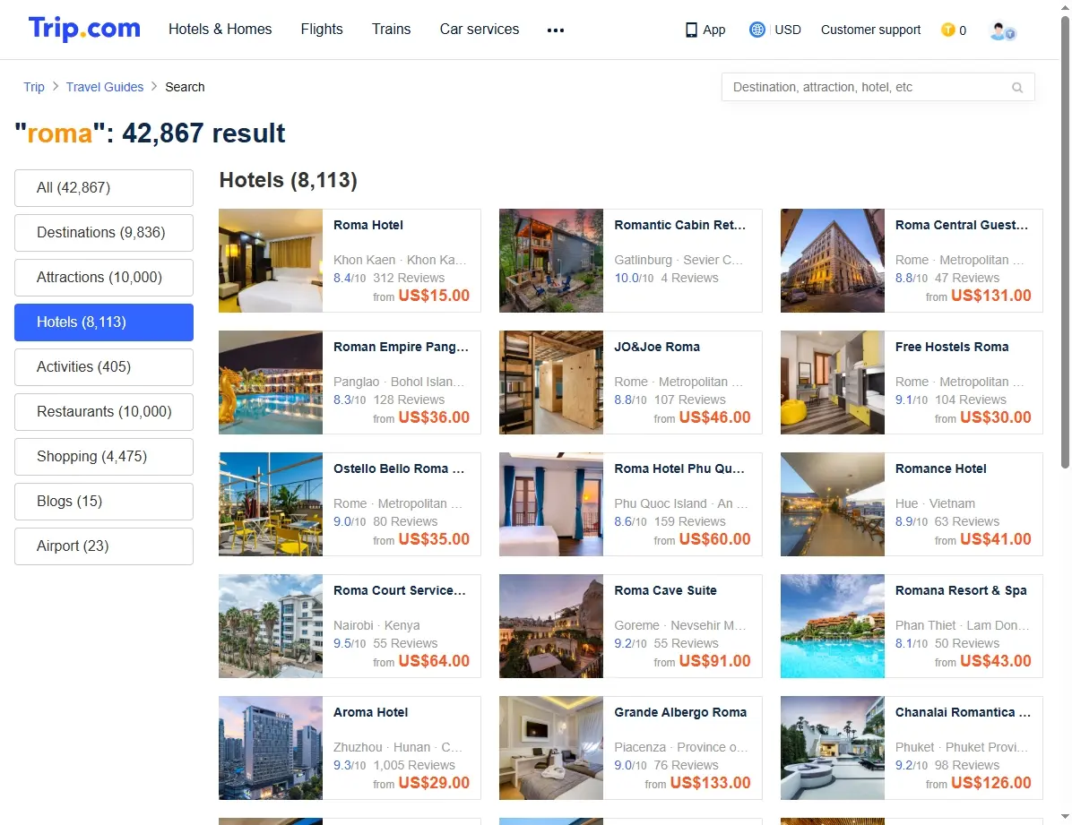 Ofertas de hoteles en Roma