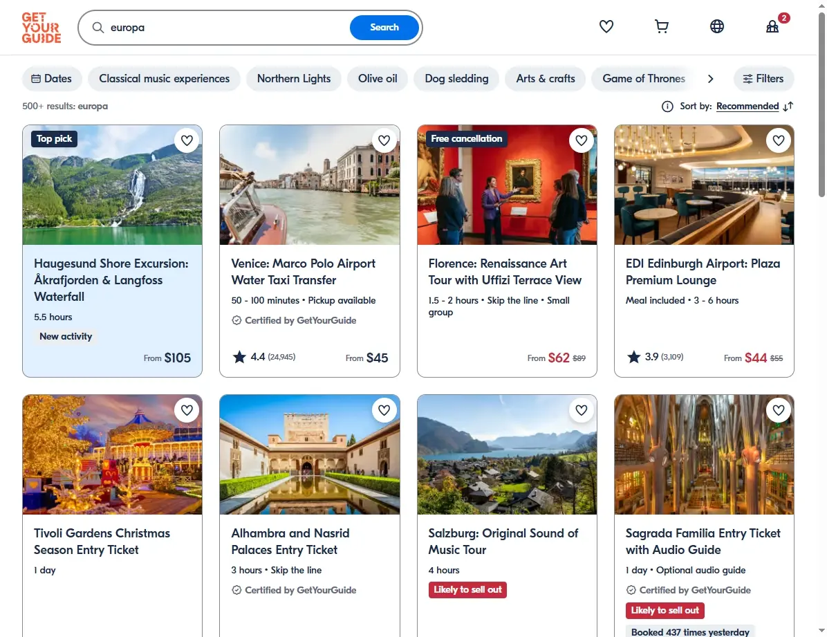Actividades y Tours en Ciudades Europeas