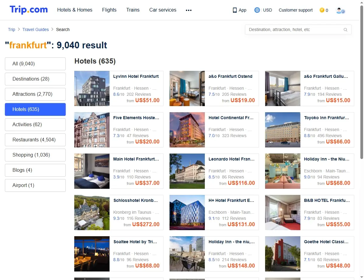 Ofertas de hoteles en Fráncfort