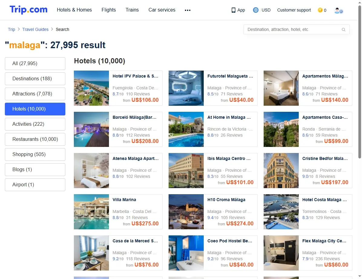 Ofertas de hoteles en Málaga