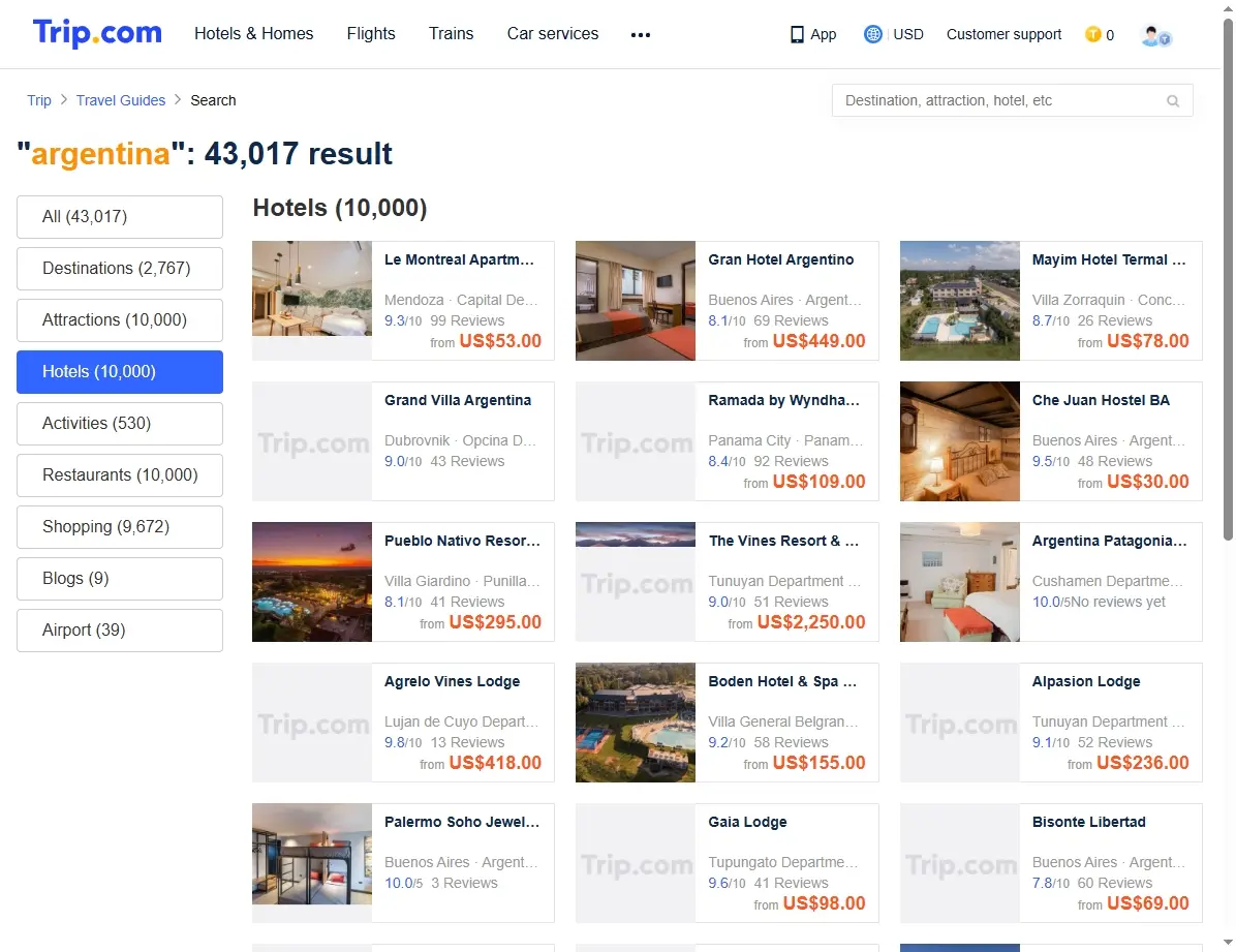 Ofertas de Hoteles en Argentina