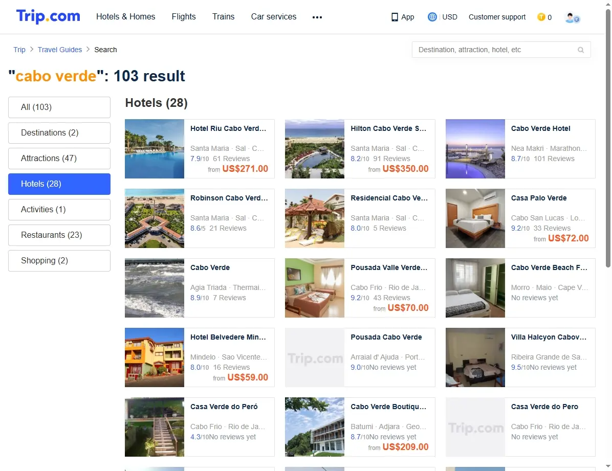 Ofertas de hoteles en Cabo Verde. Encuentra los mejores alojamientos.