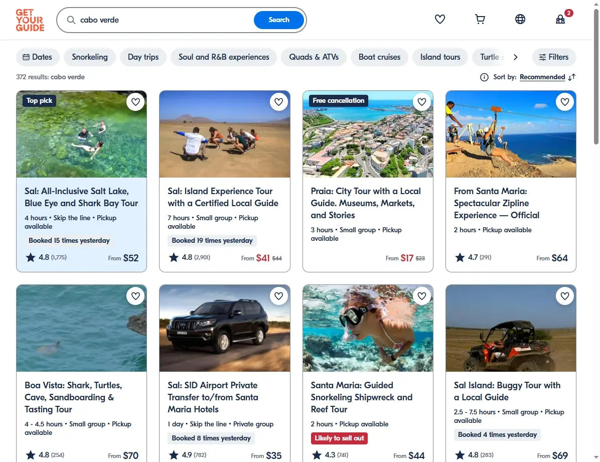 Descubre las mejores actividades y excursiones en Cabo Verde.