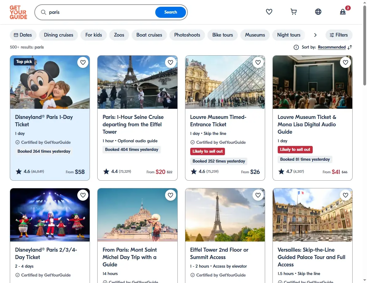 Ofertas de Actividades y Tours en París.