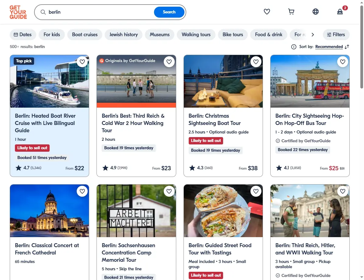 Ofertas de actividades y tours en Berlín