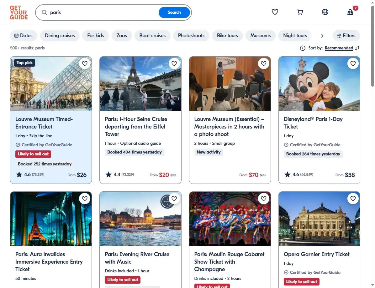 Actividades y tours en París con acceso fácil