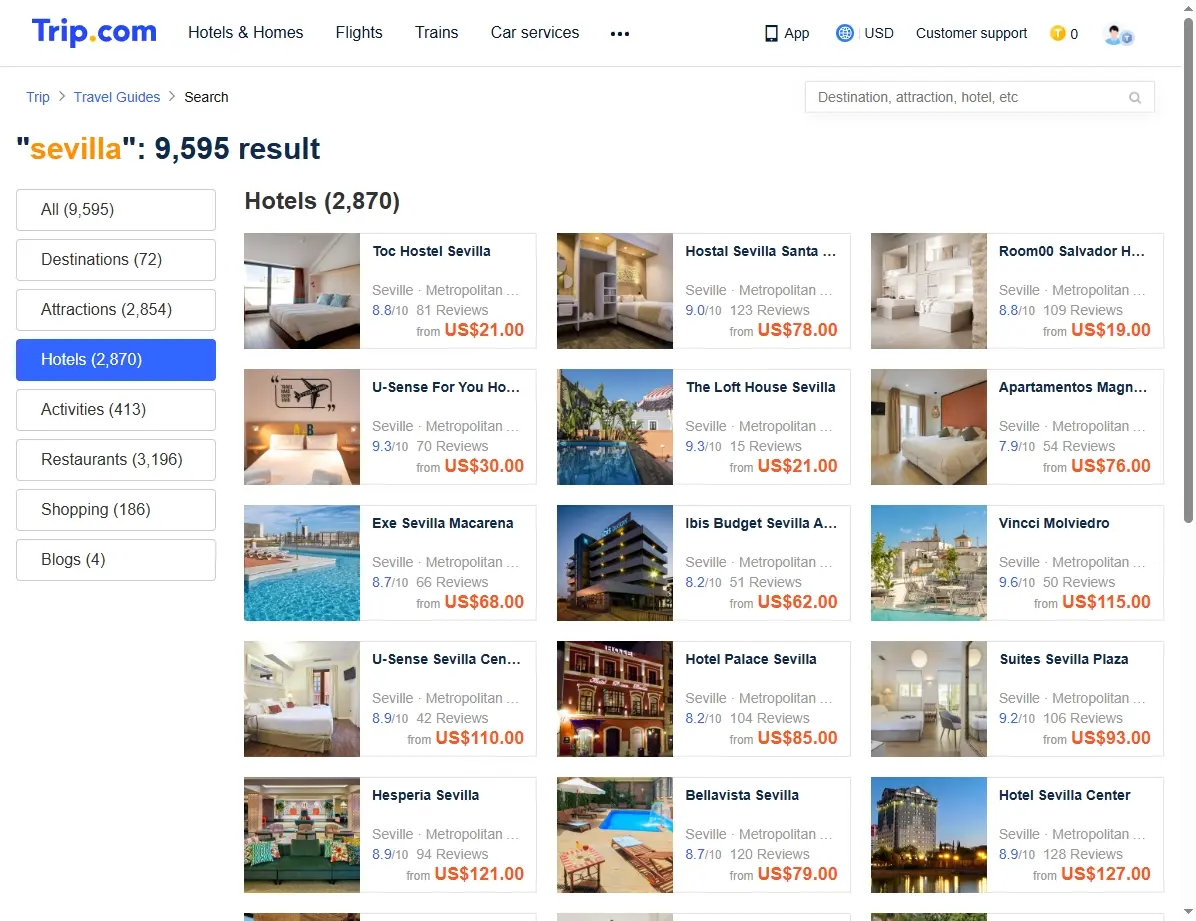 Ofertas de hoteles en Sevilla