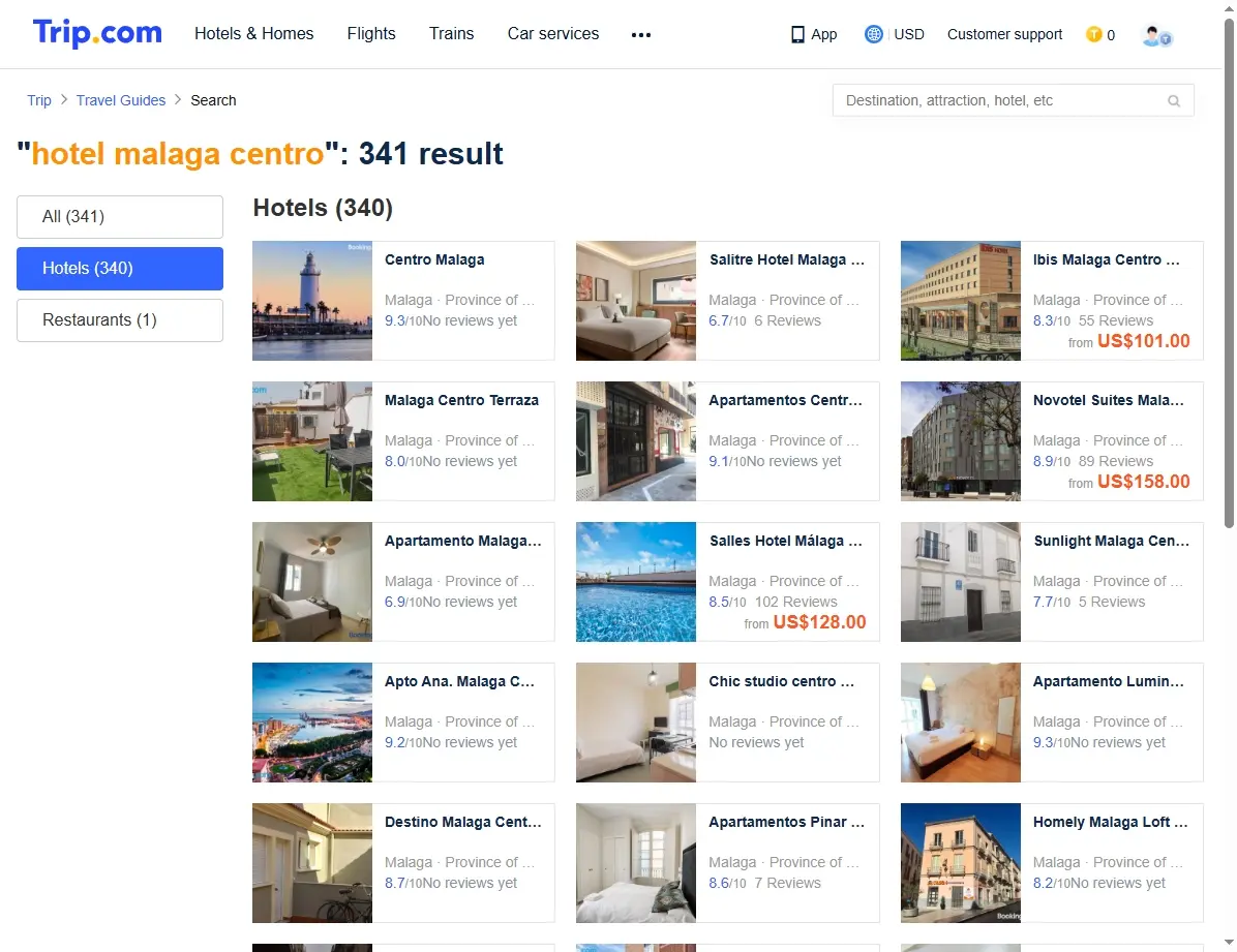 Ofertas de hoteles para hotel malaga centro en Trip.com