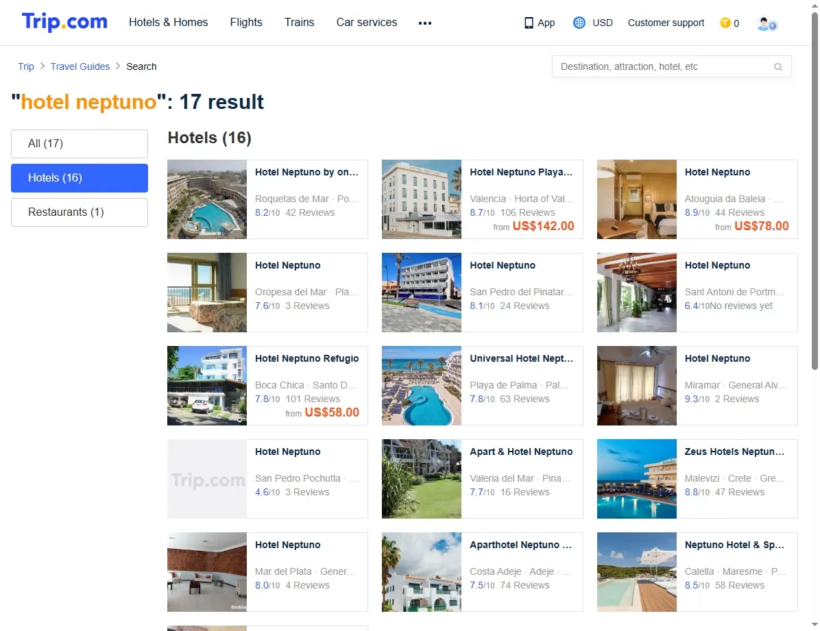 Ofertas de reserva para el Hotel Neptuno en Trip.com
