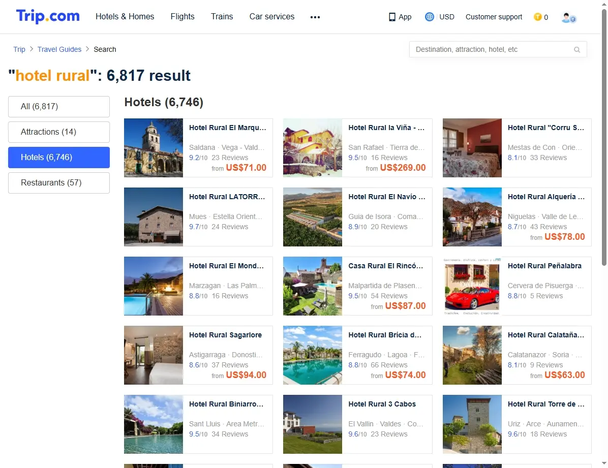 Ofertas especiales de hoteles rurales