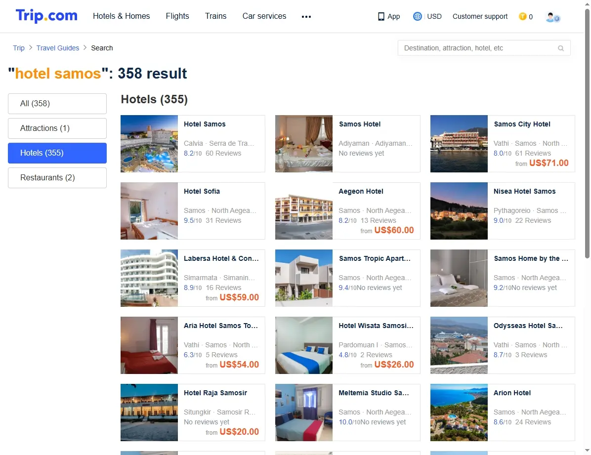 Ofertas de hoteles en Samos