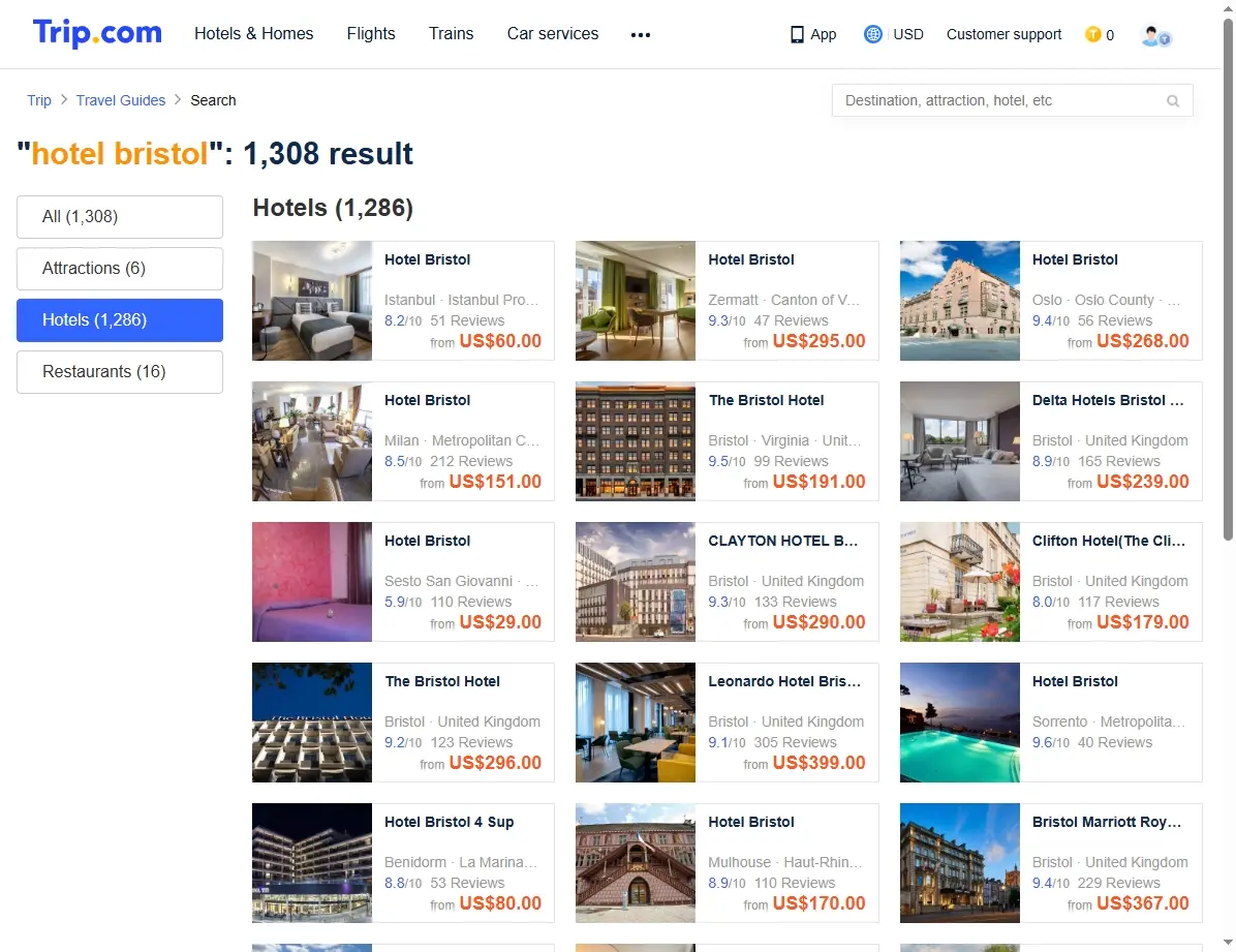 Captura de pantalla mostrando ofertas especiales de hoteles en un sitio web de reservas.
