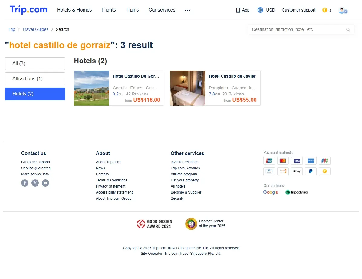 Ofertas especiales para el Hotel Castillo de Gorraiz en Trip.com