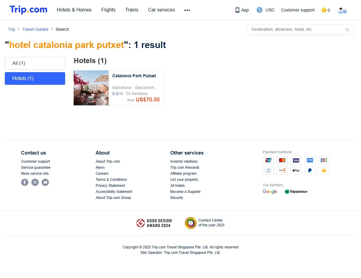 Ofertas especiales para el Hotel Catalonia Park Putxet
