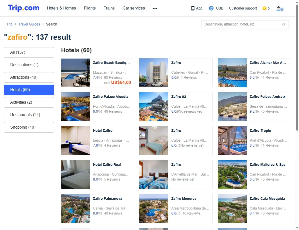 Ofertas de hoteles Zafiro y otros alojamientos