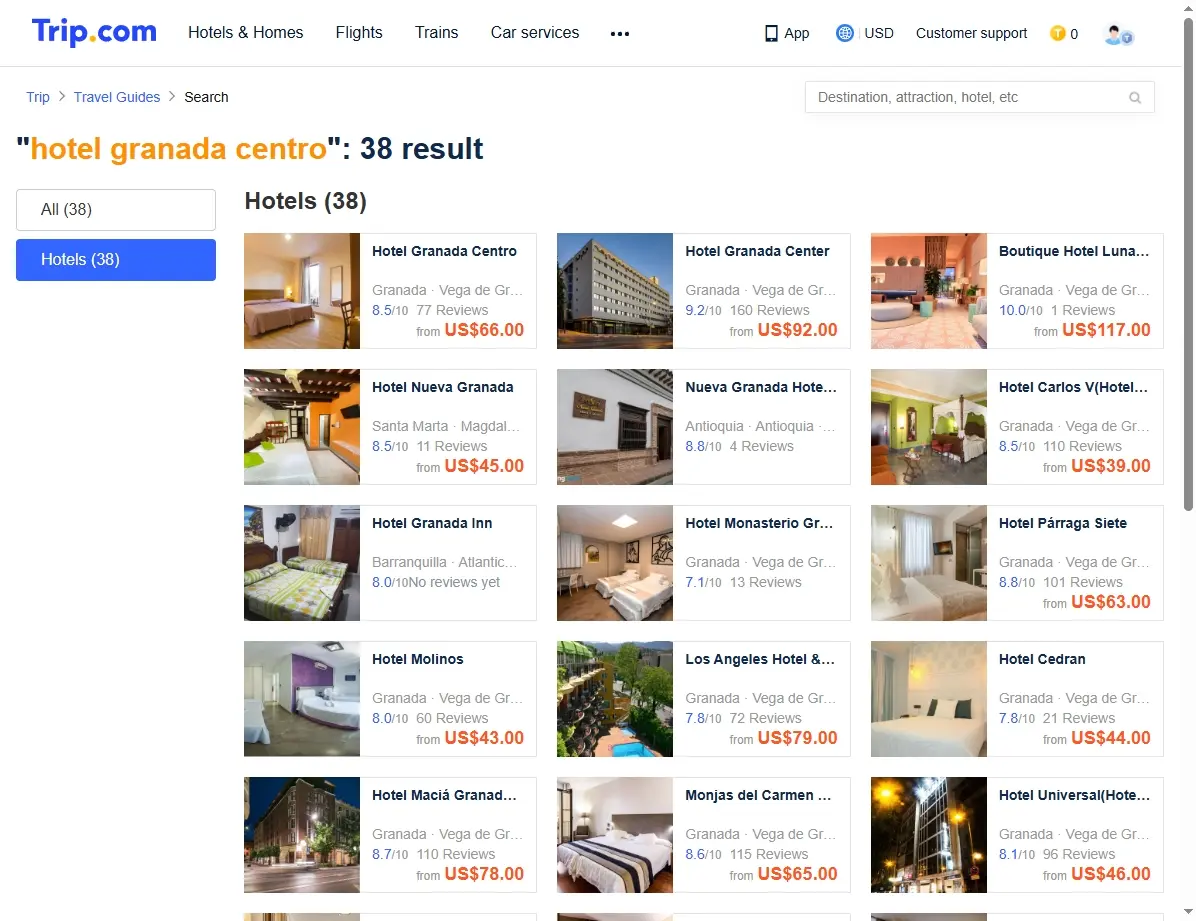 Ofertas especiales de hoteles en el centro de Granada