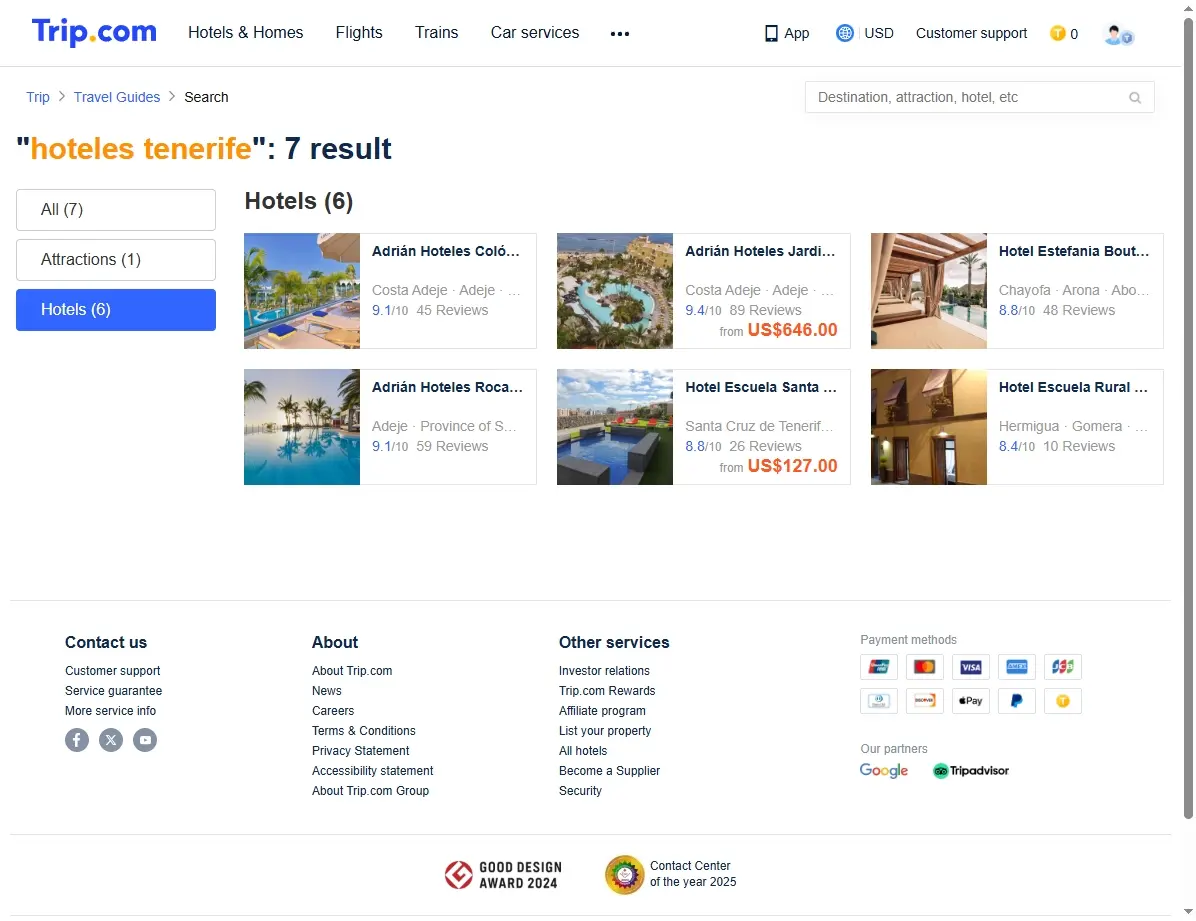 Ofertas especiales de hoteles en Tenerife