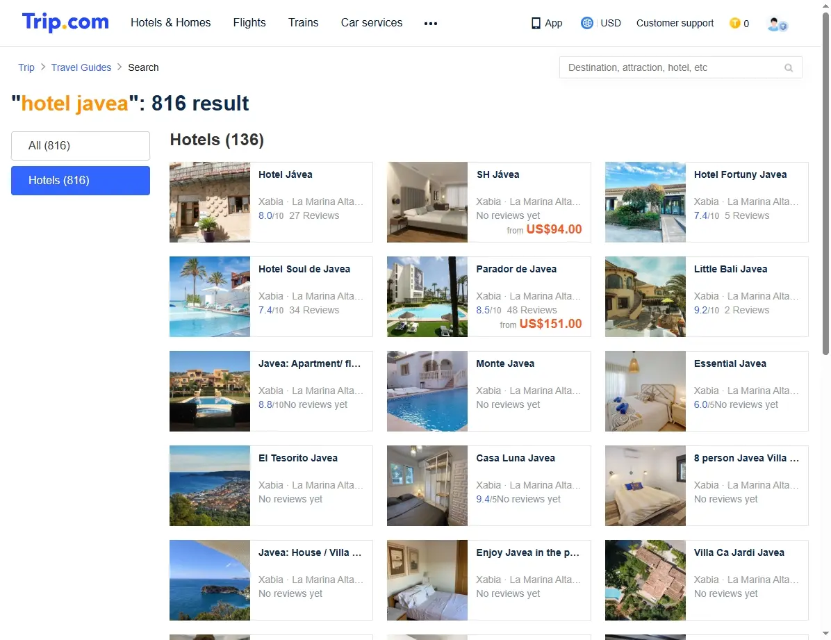Ofertas especiales en Hoteles Jávea