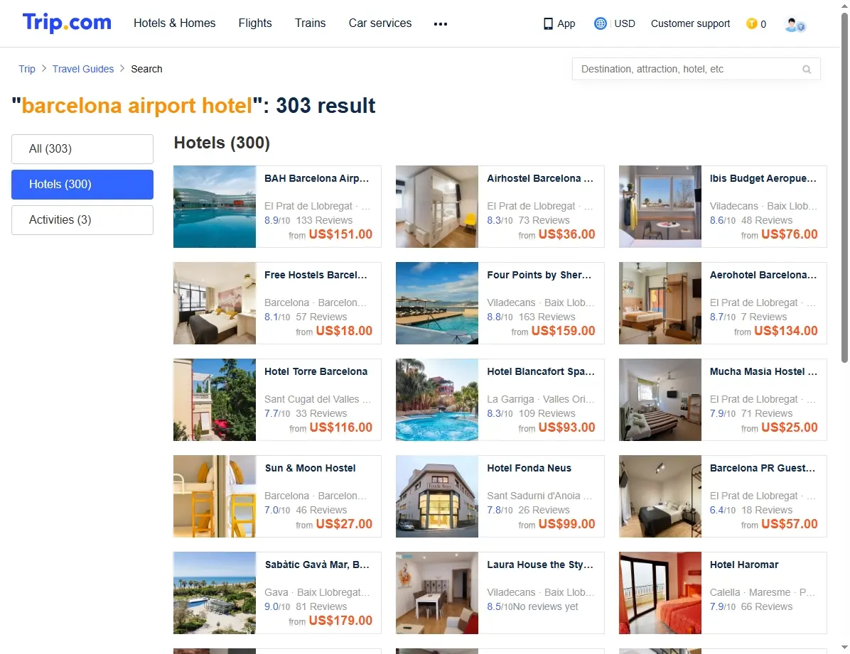 Ofertas especiales de hoteles cerca del aeropuerto de Barcelona
