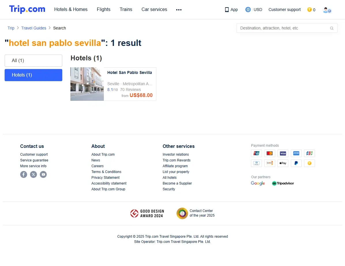 Ofertas especiales de alojamiento para Hotel San Pablo Sevilla