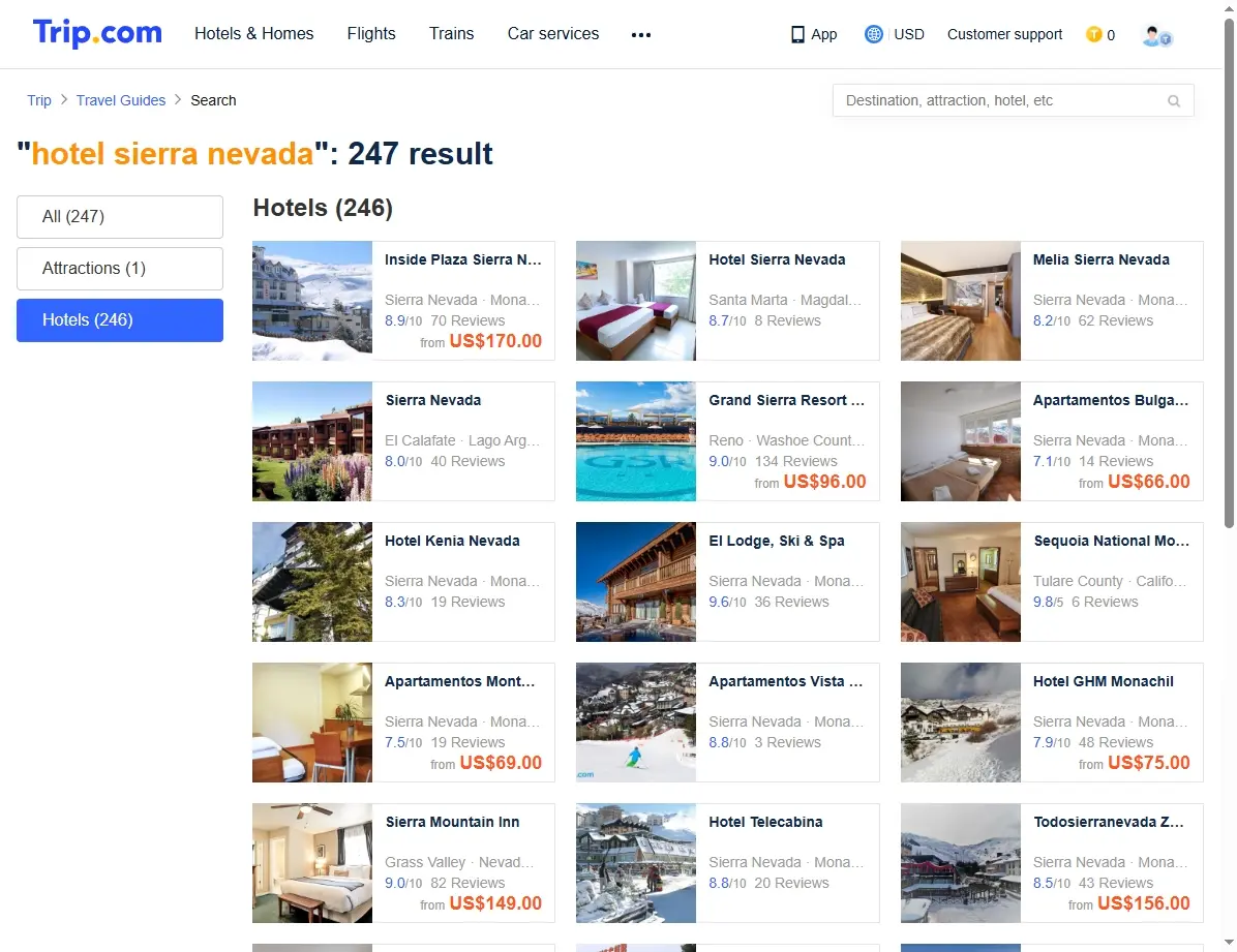 Ofertas especiales de hoteles en Sierra Nevada