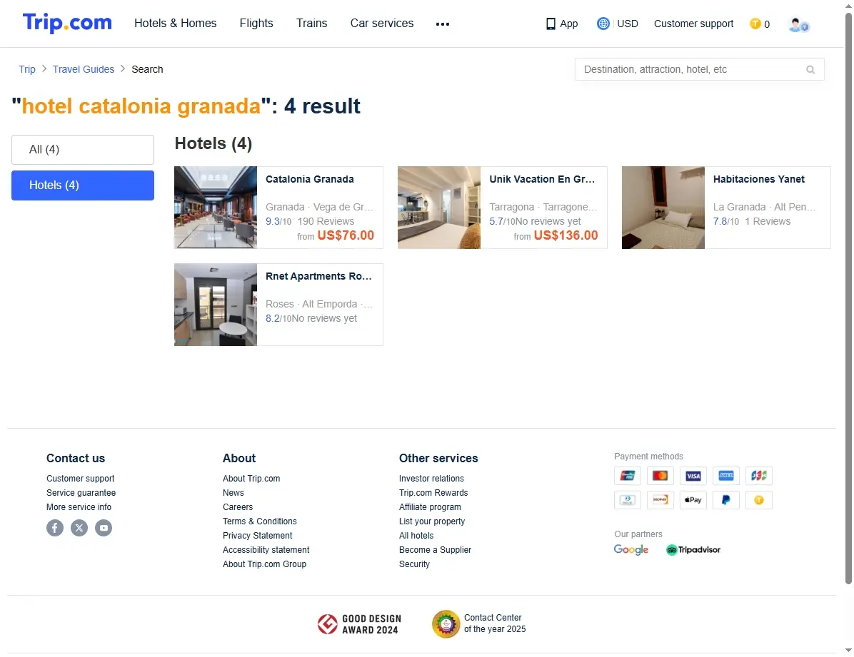 Ofertas especiales para el Hotel Catalonia Granada en Trip.com