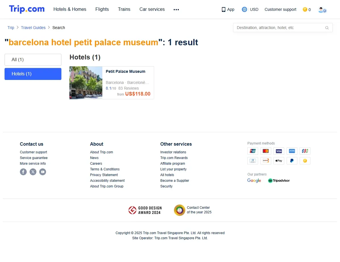 Ofertas especiales para el Barcelona Hotel Petit Palace Museum en Trip.com