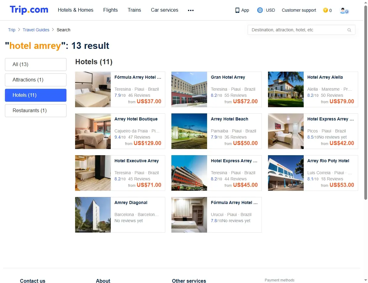 Captura de pantalla mostrando ofertas especiales de hoteles en una web de reservas.